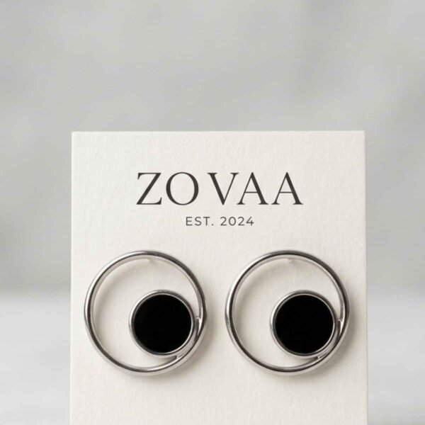 Zovaa Black Circle Earrings
