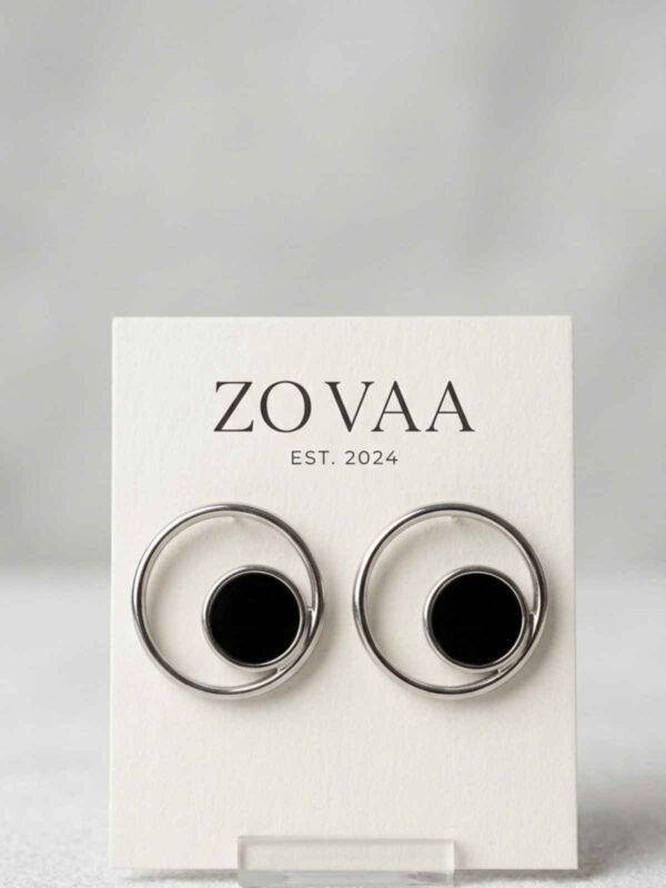 Zovaa Black Circle Earrings