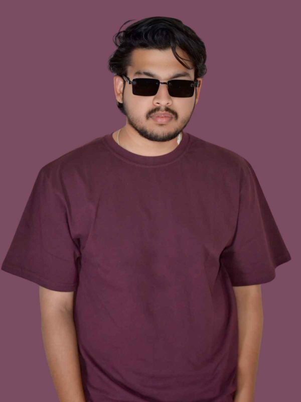 Zovaa Velvet Plain Oversized T-shirt