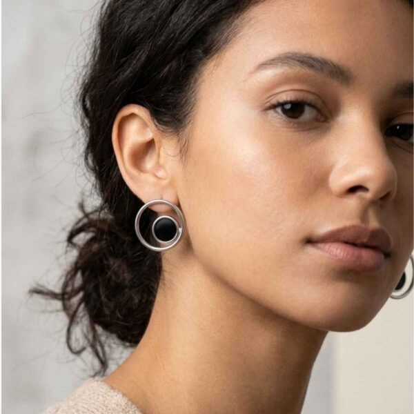 Zovaa Black Circle Earrings