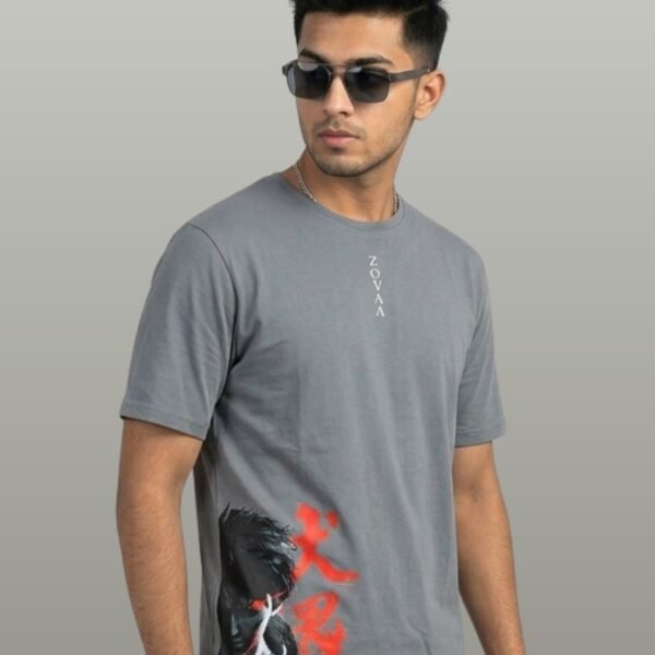 Zovaa Slate Grey Anime Streetwear T-shirt