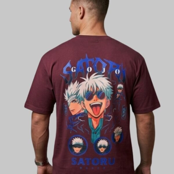 Zovaa Maroon Cotton Oversized Tshirt