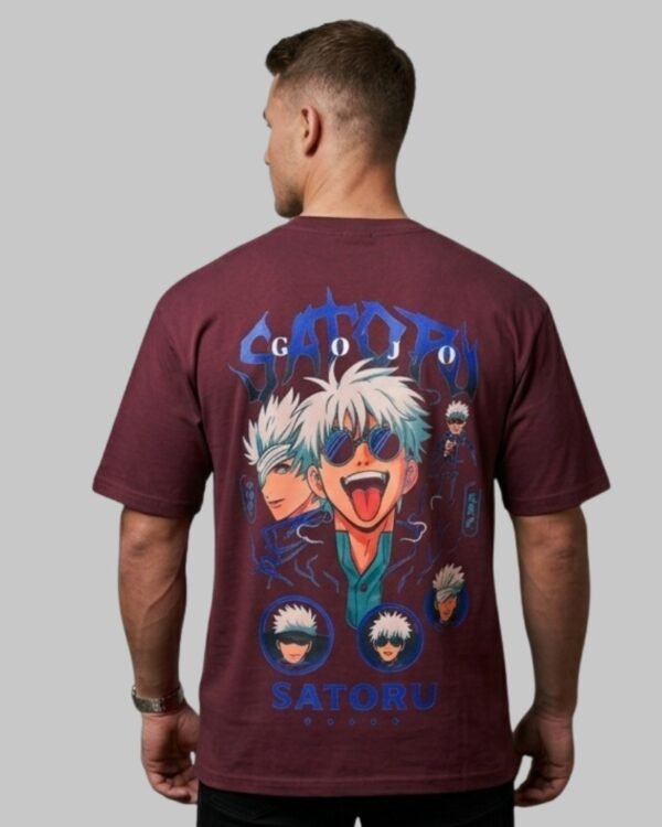 Zovaa Maroon Cotton Oversized Tshirt