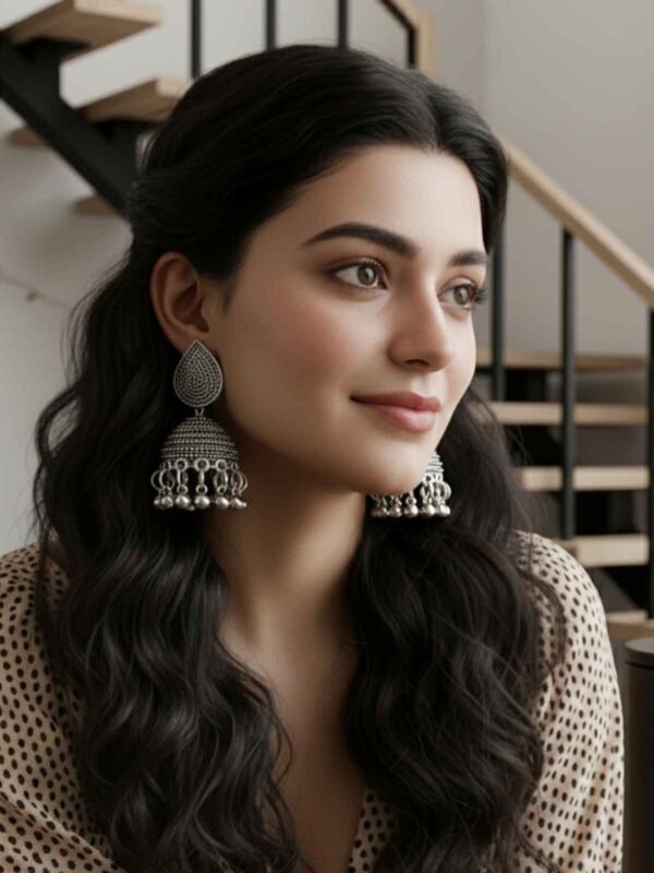 Traditional Artificial Silver Jhumka