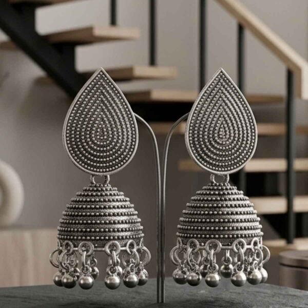 Traditional Artificial Silver Jhumka