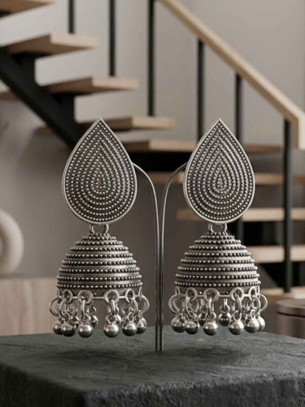 Traditional Artificial Silver Jhumka