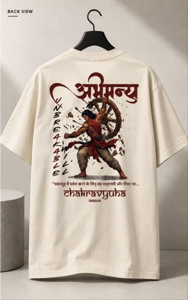 WhatsApp Image 2026-08-13 at 9.26.21 PM (1) Chakravyuha – Abhimanyu Back Print Oversized T-Shirt