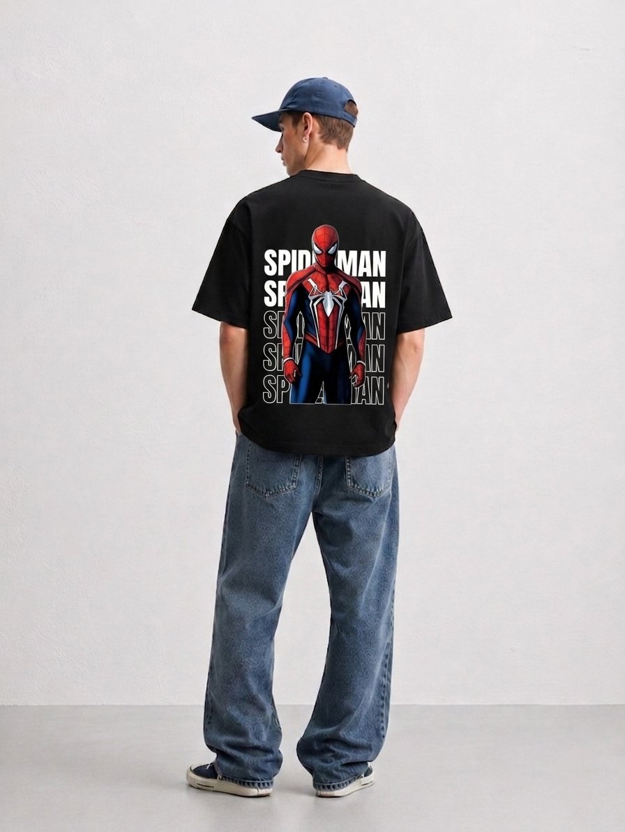Spiderman based design oversized tshirt